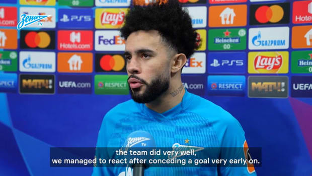 Claudinho celebrates Zenit’s draw against Chelsea